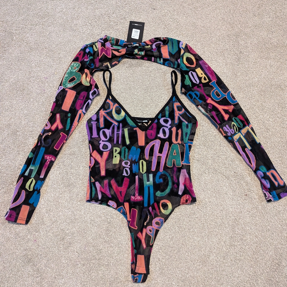 Colorful Alphabet Print Kids One Piece